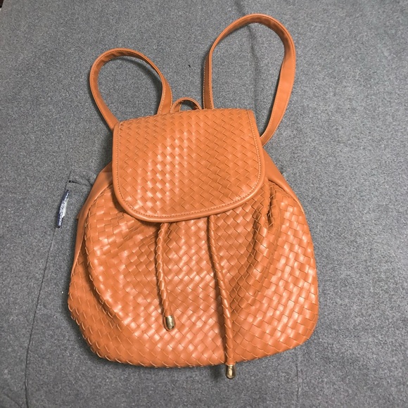Handbags - Faux Leather Drawstring Backpack Purse